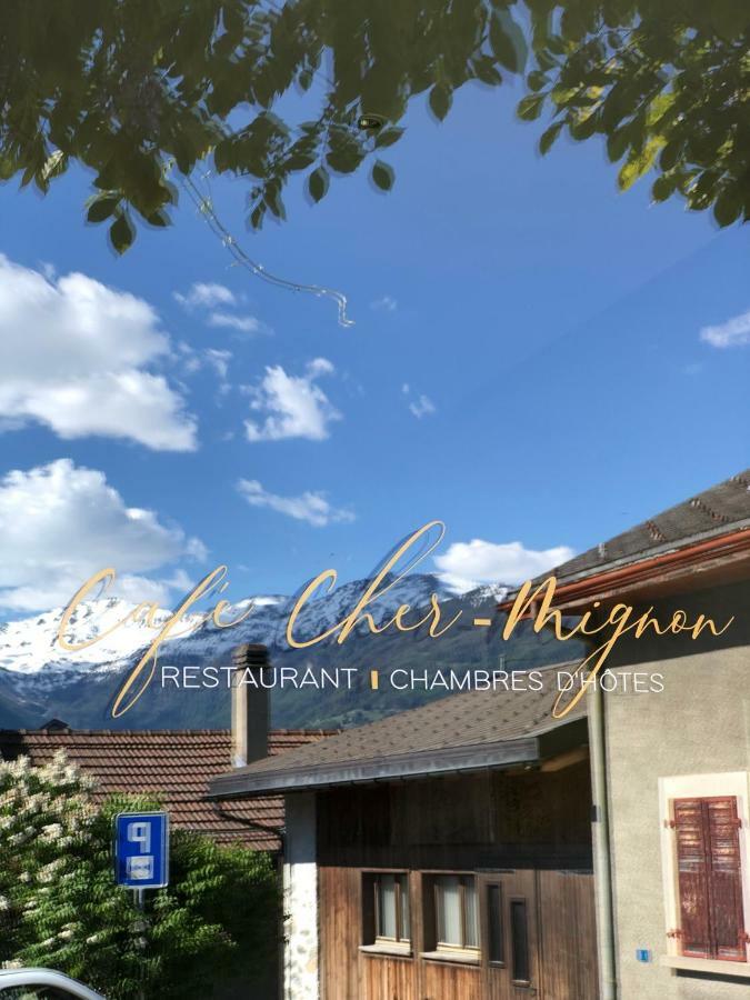 Chermignon-d'en Haut Cafe Cher-Mignon Et Chambres D'Hotes المظهر الخارجي الصورة